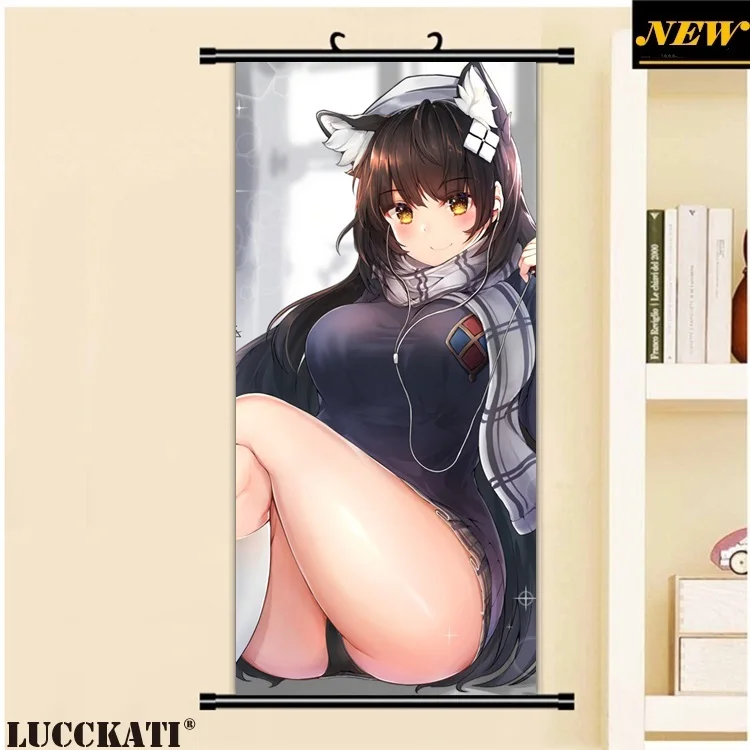45X95 см девушки фронтальная голые соски животные уши сексуальные лоли калочки мультфильм аниме Настенная картина плакат прокрутки холст живопись