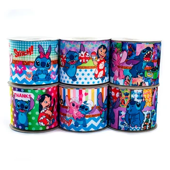 

5 Yards 25mm/38mm/50mm/75mm Grosgrain/Satin Ribbon Cartoon Printed DIY Handmade Materials 200510