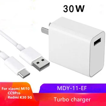 

30W travel charger turbo 10V 3A Quick wall Type C cable for Xiaomi 10 mi10 redmi 10X RedMi K20 K30 5G Mi8 Mi9 9SE pro Note 9 10