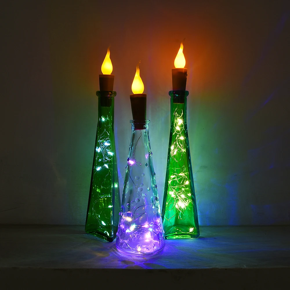 

6 pcs/pack Flame-Effect Candle Candle Wine Bottles cork Lights Candle Wine Bottles Lights Candle Wine Bottles String Lights D25