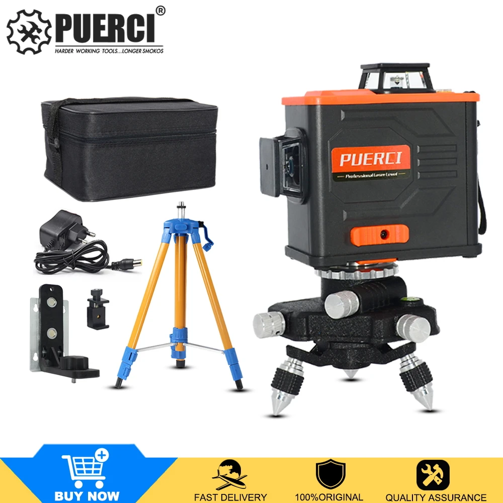 

12 Lines 3D Green Laser Level Self-Leveling 360 Degree Vertical & Horizontal Cross Green laser Line Professional tools