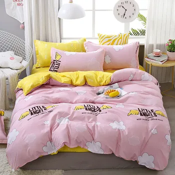 

Thumbedding Little Anger Bedding Set King Size Simple Cloud Pink Girls Duvet Cover Queen Full Twin Single Unique Design Bed Set