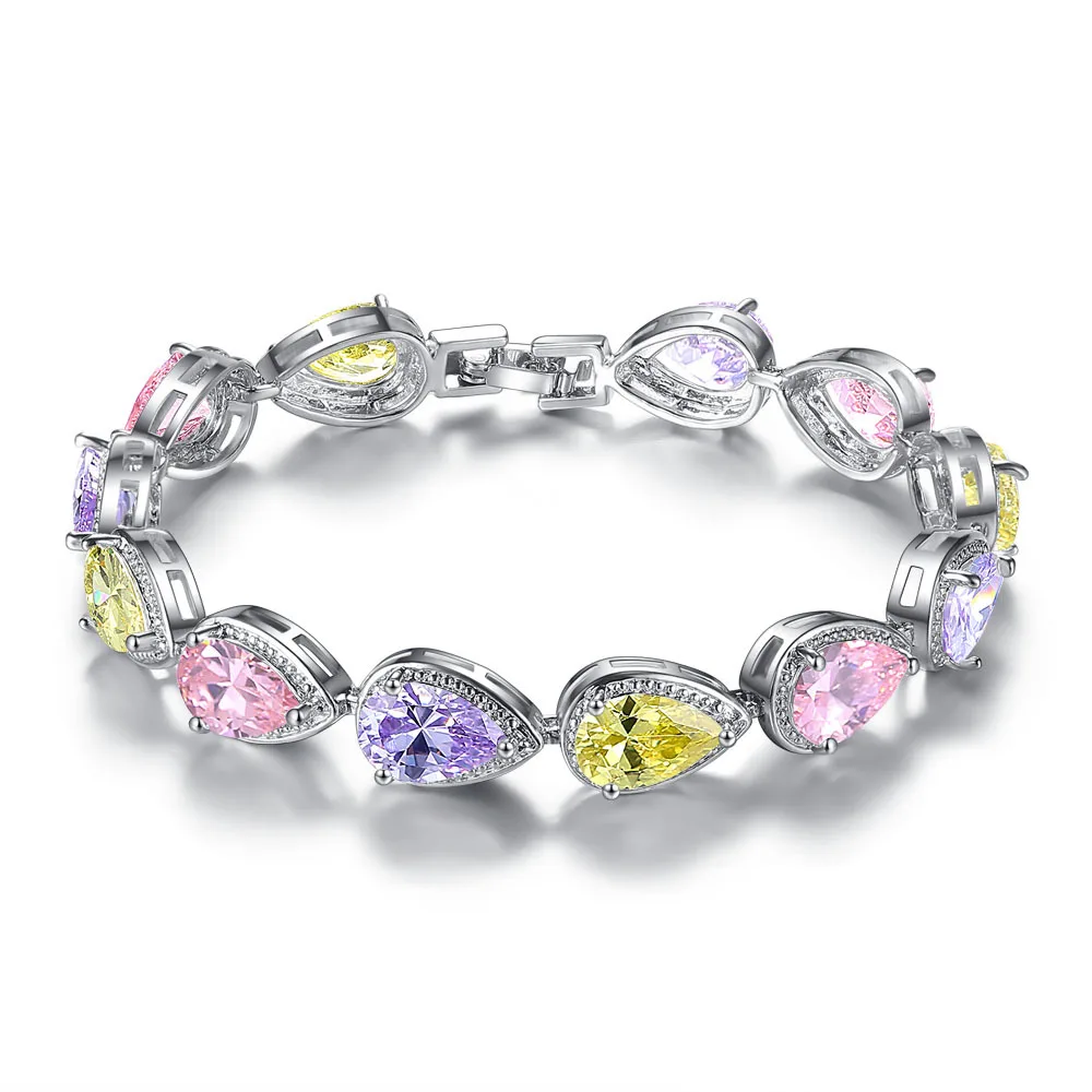 SA SILVERAGE браслет из циркона с ангельскими слезами, браслет женский, корейская мода, многослойные ювелирные изделия, подарок на день рождения