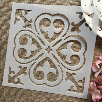 

1Pcs 8*8inch Flower Clover Background DIY Layering Stencils Painting Scrapbook Coloring Embossing Album Decorative Template