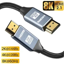 Ultra High Speed 8K 48Gbps HDMI 2,1 Kabel 4K @ 120Hz 8K @ 60Hz eARC HDR für Apple TV 4K Roku Sony LG Samsung Xbox RTX 3080 3090 PS5