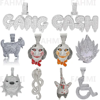 

Necklace & Plating 925 Sterling Silver Platinum Pendant Shiny Ice Out Chain Necklace with Chain Choker Hip Hop Jewelry for Men