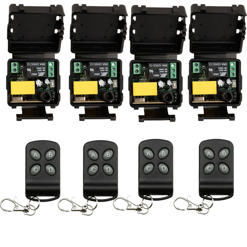 

AC 220 V 1 Channel 1CH RF Wireless Remote Control Switch System Receiver + Transmitter, 315 433 MHz Garage Door lamp/ window