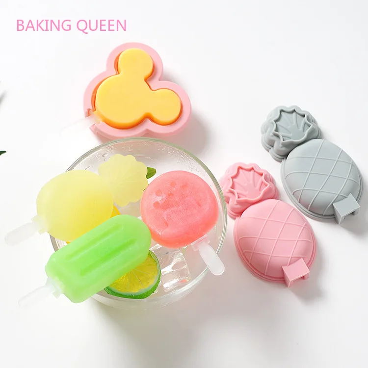 Currently Available Silica Gel Popsicle Ice Sucker Mould with Lid Popsicle Mould Self-Made DIY Ice-cream Mould Ice Tray