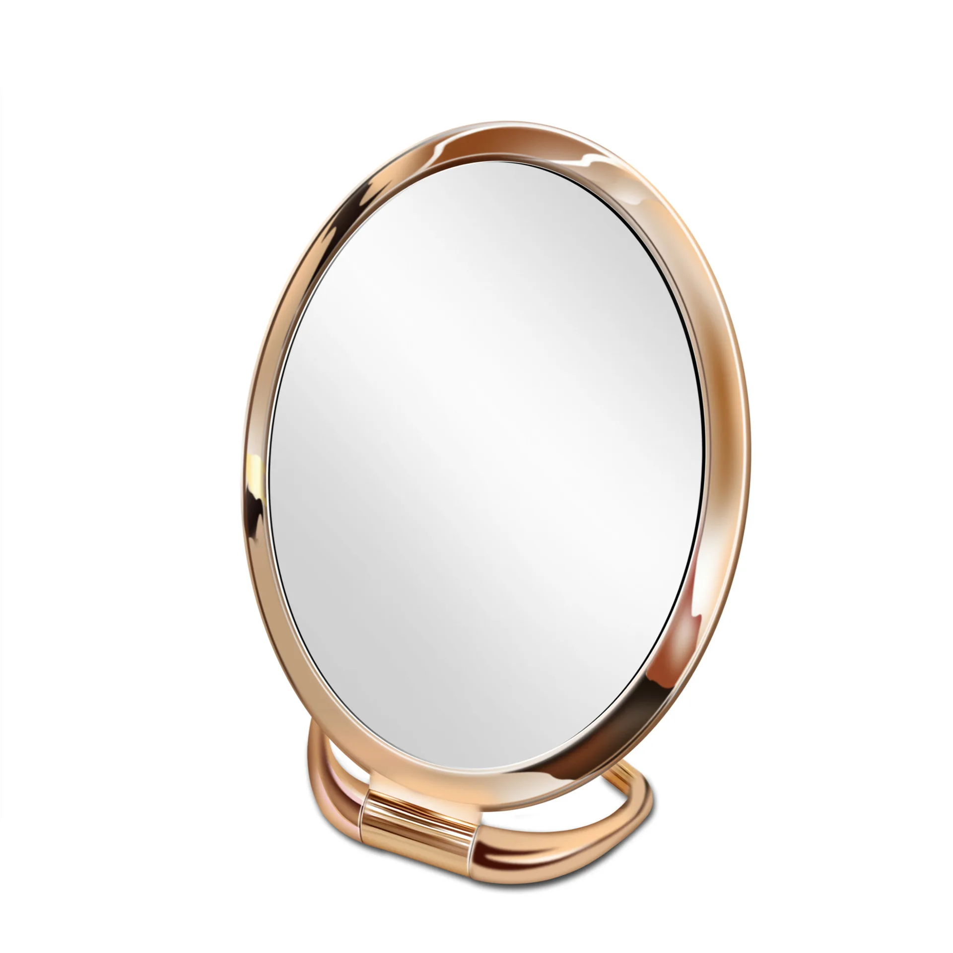 Зеркало для макияжа, косметическое зеркало, складная ручка, для общежития, регулируемая яркая лупа, рассеянный светильник, многофункциональный - Цвет: gold ellipse