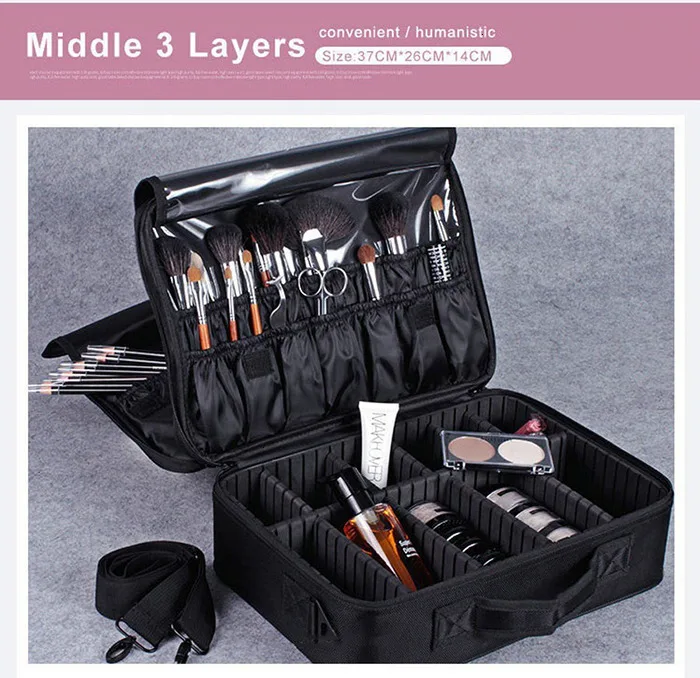 H62f64d44c4274f78b4c60a7948909906W - Female High Quality Professional Makeup Organizer Bolso Mujer Cosmetic Bag Large Capacity Storage case Multilayer Suitcase