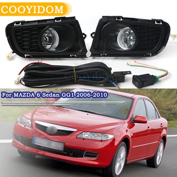 

COOYIDOM Fog Light Auto Front Bumper For MAZDA 6 Sedan GG1 2006 2007 2008 2009 2010 Fog Lamp Assembly with Bulb Wiring harSwitch