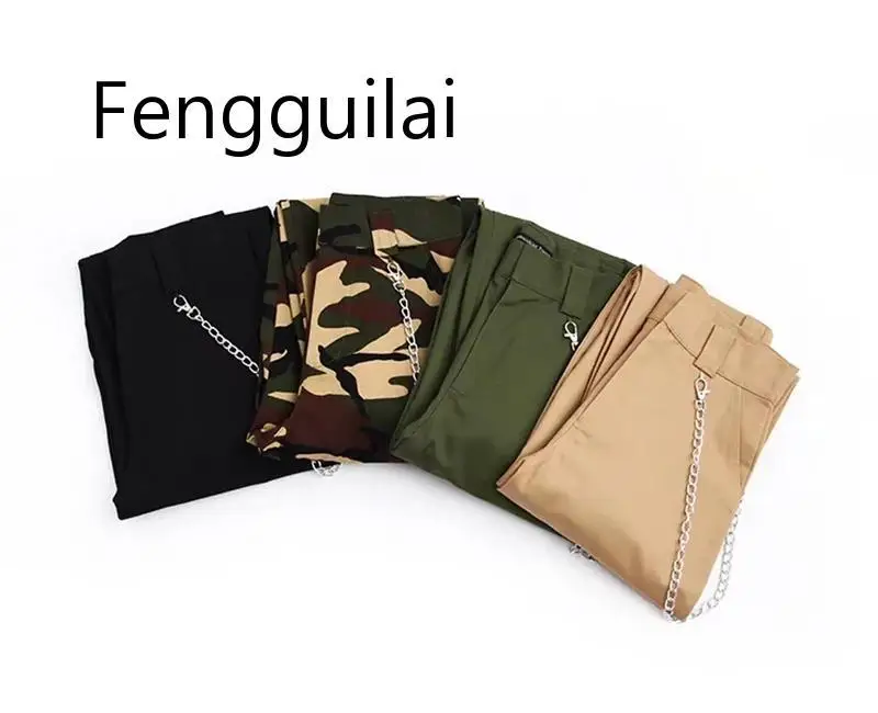 Spring 2020 Autumn Woman Camo Pants Women Cargo High Waist Pants Loose Trousers Joggers Women Camouflage Sweatpants Streetwear