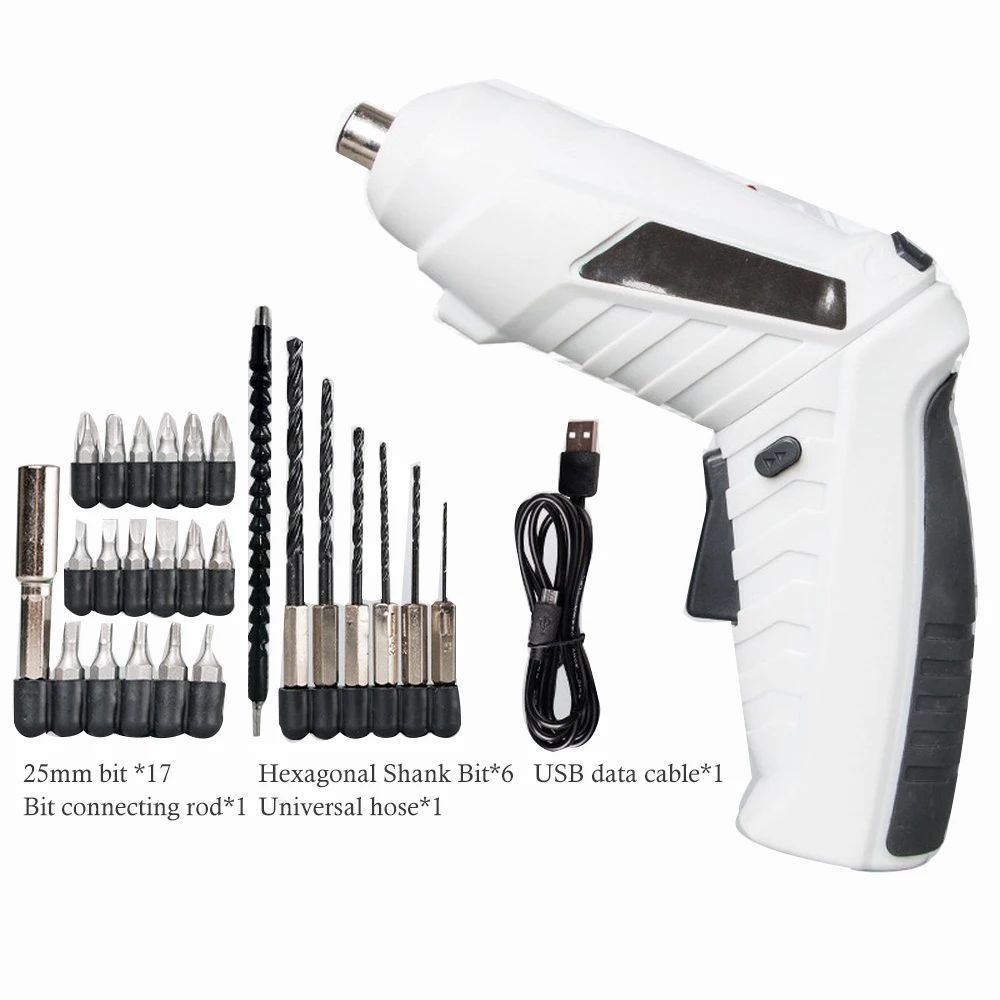 

Electric Screwdriver Multifunction 3.6V Wireless USB LED Rechargeable Lithium Battery Screwdriver Mini Screwdriver Set