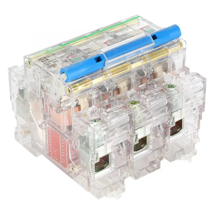 DZ47 3P 690 В AC 63A/80A/100A/125A MCB прозрачный чехол мини воздушный автоматический Выключатель dc Автоматический выключатель