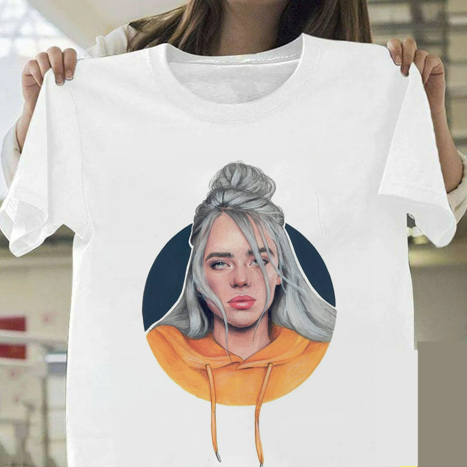 Billie Eilish Футболка Harajuku Fans белая хлопковая Мужская Camiseta Mujer Лидер продаж мужской эстетический Топ Футболка размера плюс уличная одежда крутая - Цвет: 24