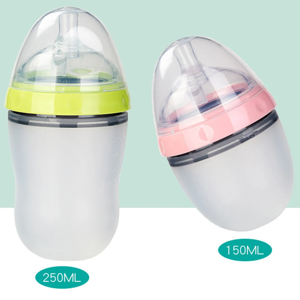 Baby Milk Bottle Baby Breast milk Bottle Wide Neck Silicone NIpple Feeding Weaning Milk Container Breast Milk Weaning Artifact