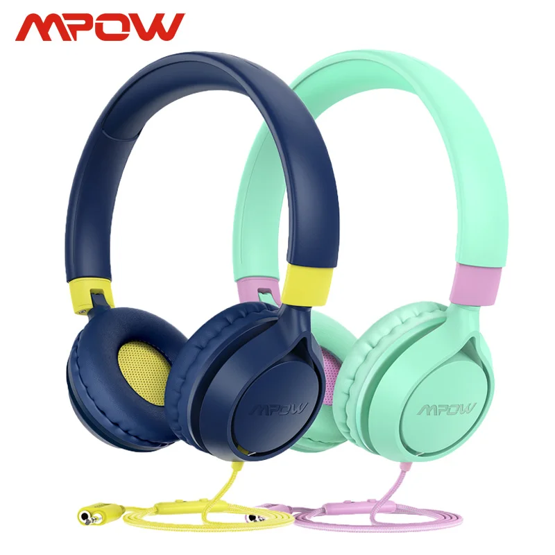 Mpow CHE1 Pro Wired Kids Headphones With Mic 85 94 Volume Limited Soft Earpad Lightweight For Online Study Music PC Pad Phones