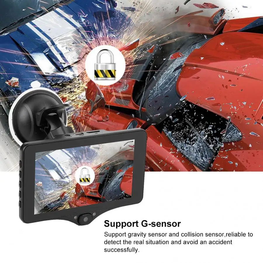 Автомобильная камера рекордер 4in HD 1080P 140 градусов ночного видения рекордер заднего хода автомобиля dvr камера аксессуары