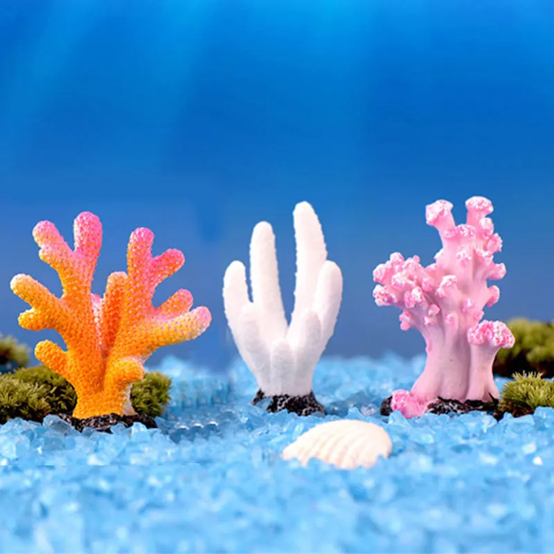 Résine Aquarium artificiel récif de corail coloré poisson Aquarium décoration Lanscaping ornement Aquarium accessoires corail ornements