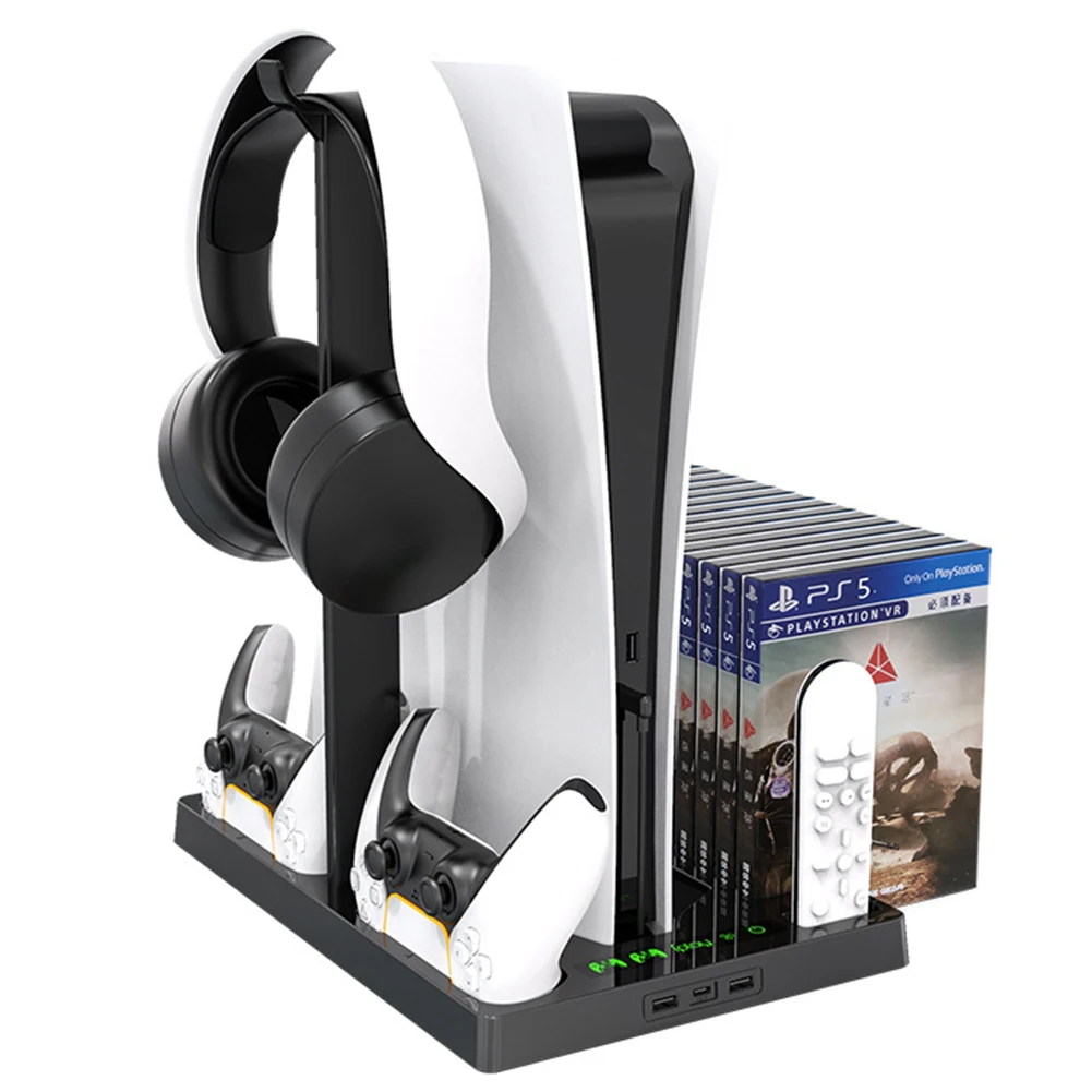 Вертикальная подставка для вентилятора охлаждения PS5 с 15 игровыми слотами 3