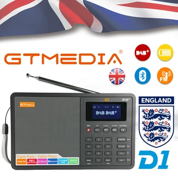 

GTMEDIA D1 Portable Radio FM DAB stereo/ RDS Multi Band Radio Speaker with LCD Display Alarm Clock Support Micro SD TF Card