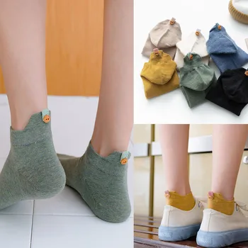 

Kawaii Embroidered Expression Women Socks Cotton Harajuku Happy Funny Socks Women Christmas Gifts Ankle#g3