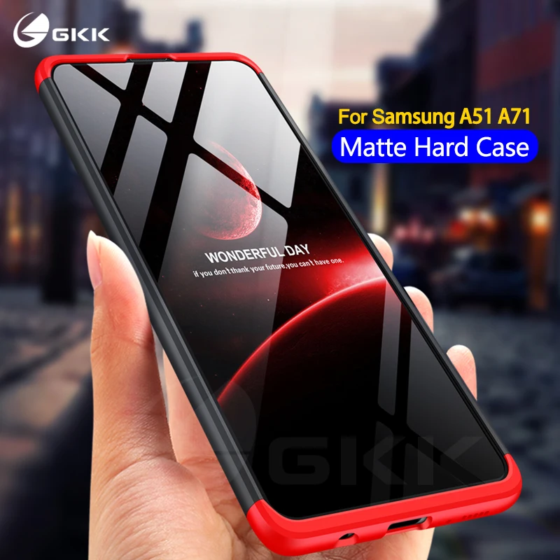 Защитный чехол GKK для Samsung A51 A71 3 в 1 противоударный жесткий матовый из