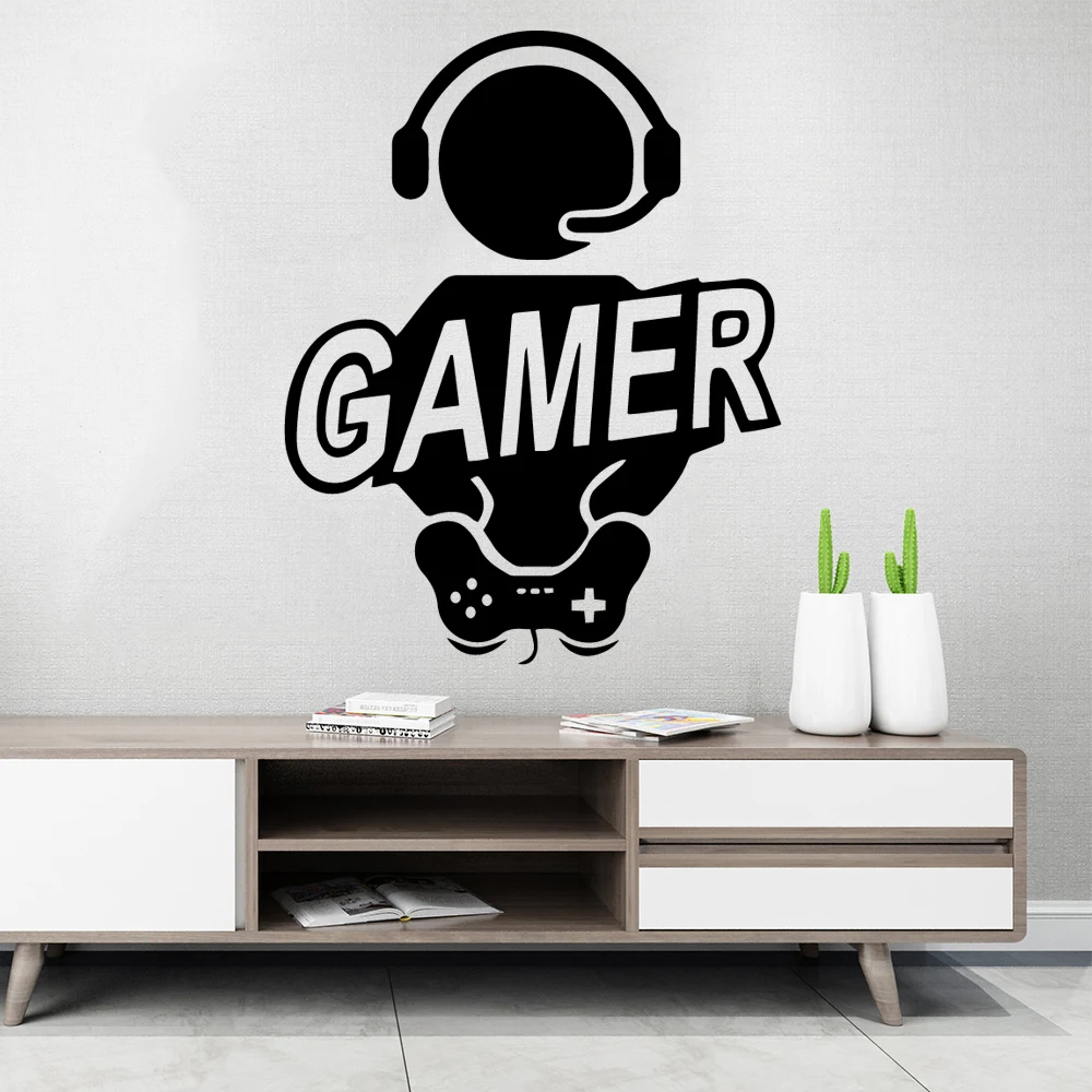 Cartoon Gamer Wall Sticker Home Decoration Accessories For Kitchen Restaurant Art Decals naklejki na sciane | Дом и сад