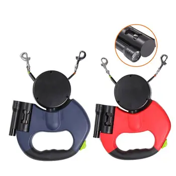 

Double Head Dog Leash Automatic Retractable Puppy Traction Rope with LED Light for Dogs Pets Hiking Walking Outdoor Activities