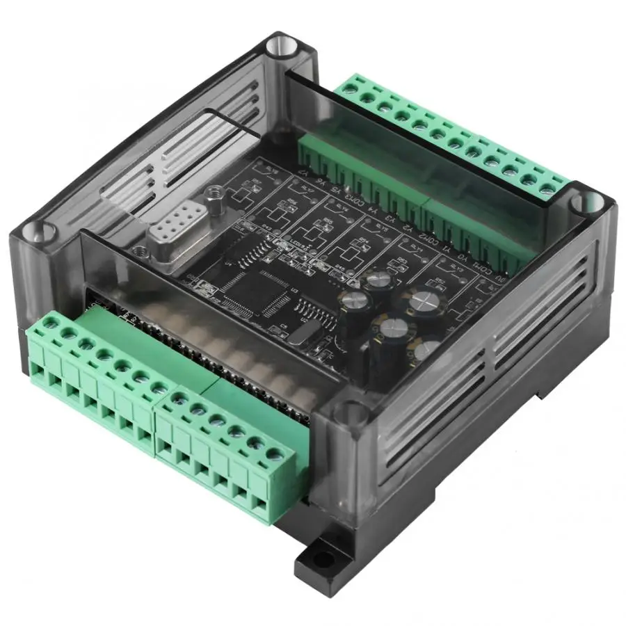 

PLC Programmable Logic Controller FX1N-20MT Industrial Control Board DC 24V Transistor output with Shell