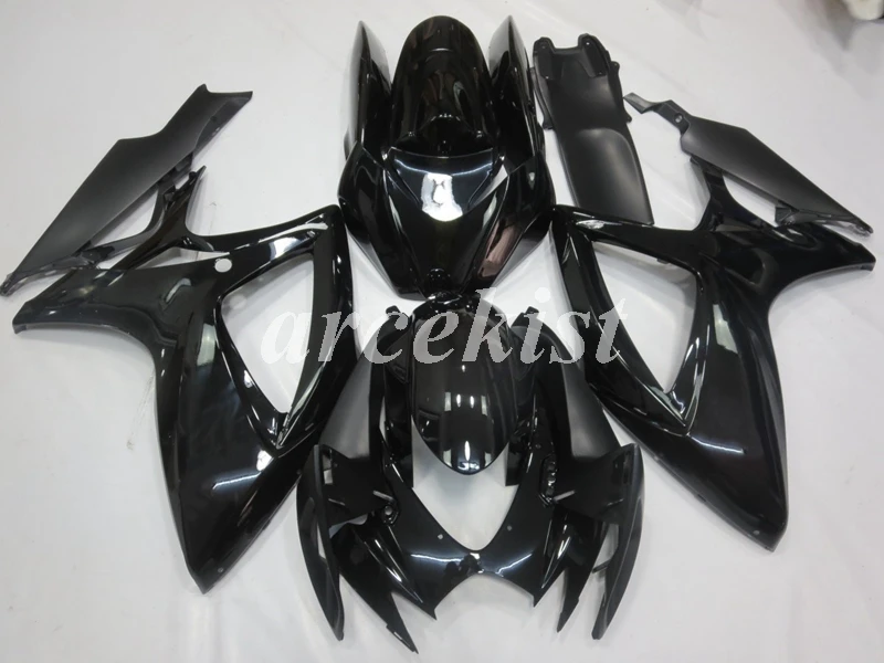 4 подарки ABS мотоцикл Полный обтекатели комплект подходит для Suzuki GSX-R 600 750 2006 2007 06 07 GSXR600 GSXR750 Пользовательские синий белый - Цвет: black