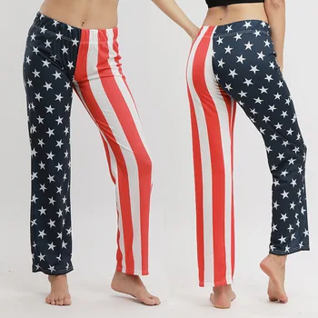 

Spring American Flag Pattern Casual Pants Streetwear Explosion Straight Pants Women Pants