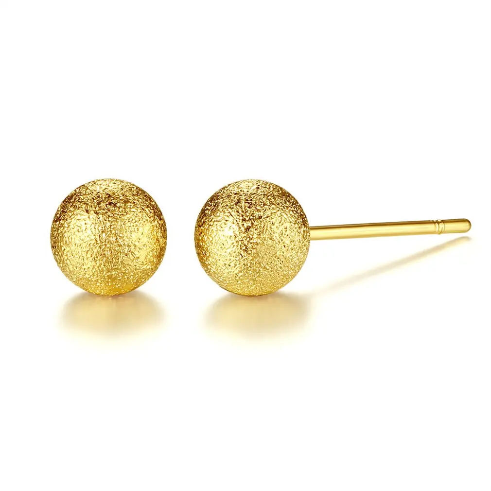 18k Real Gold Plating Sand Face Ball Earrings Fashion Hot Sale Wholesale | Украшения и аксессуары