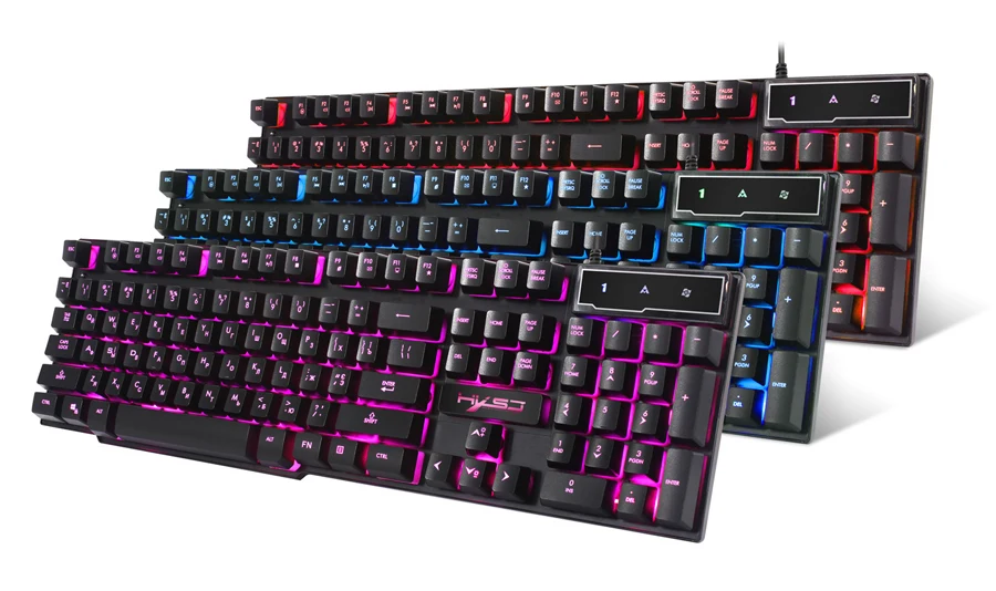 Русская клавиатура Проводная клавиатура игровая Подсветка RGB RU+ EN клавиатуры геймерская клавиатура Механическая на ощупь для ПК компьютера