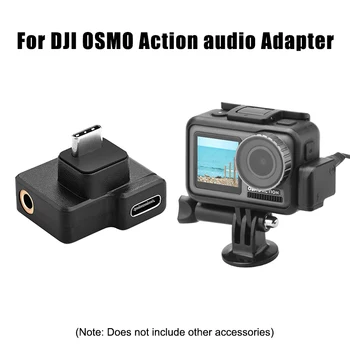 

3.5mm/Type-C Adapter Audio External Mic Mount Enhance Sound Quality for DJI OSMO Action FKU66