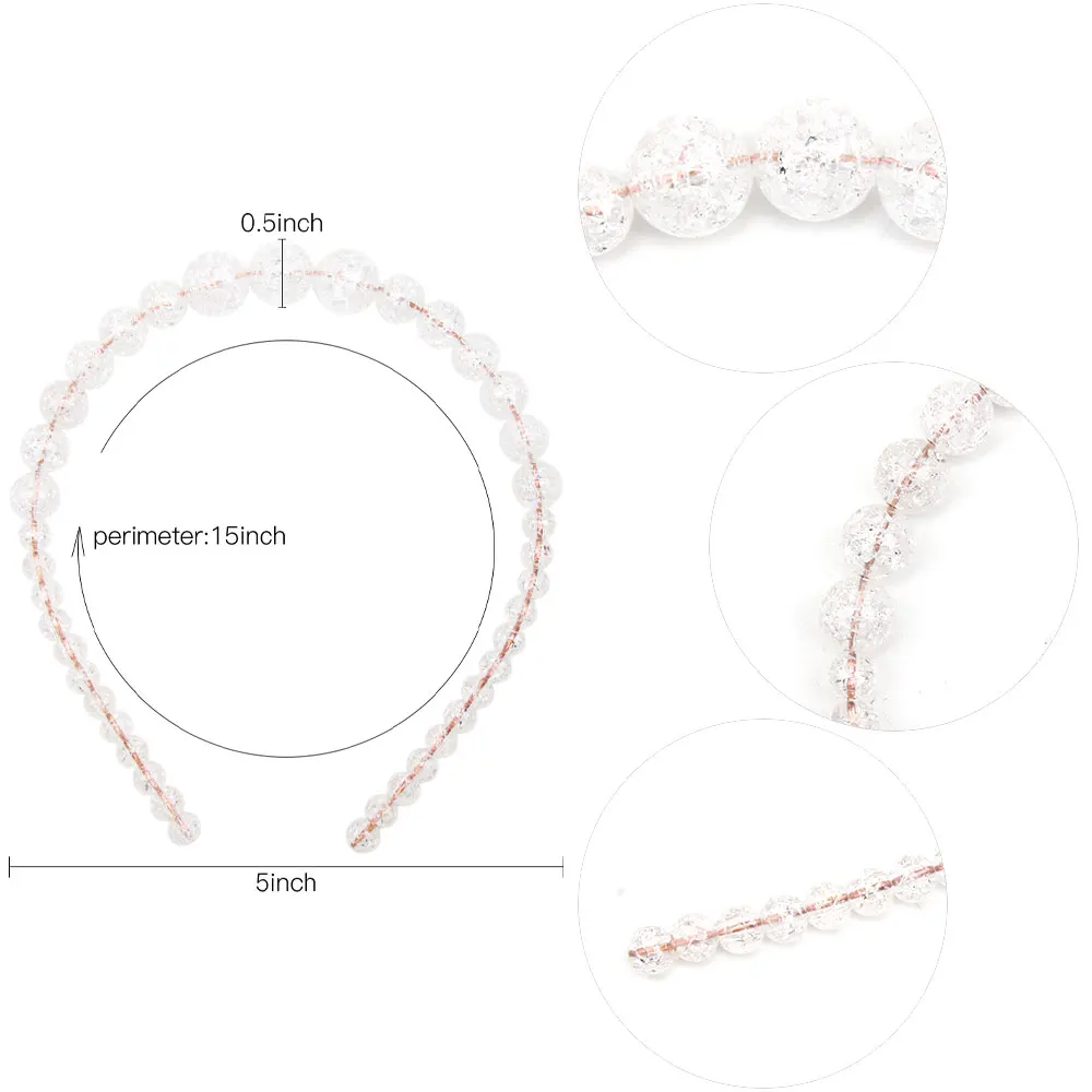 Новинка с большими бусинами повязка на голову для женщин элегантные волосы обруч вечерние модная резинка для волос ободок для девочек аксессуары для волос