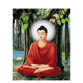 

Meditation Buddha diy oil paint By Number Handpainted diy Canvas Painting by numbers Home Wall Art Picture For Living Room gift