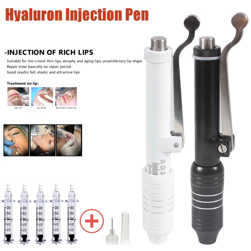 

0.3ml High Pressure Hyaluronic Injection Pen Hyaluronic Acid Pen Massage Atomizer Pen for Lips Lifting Anti Wrinkle Syringe