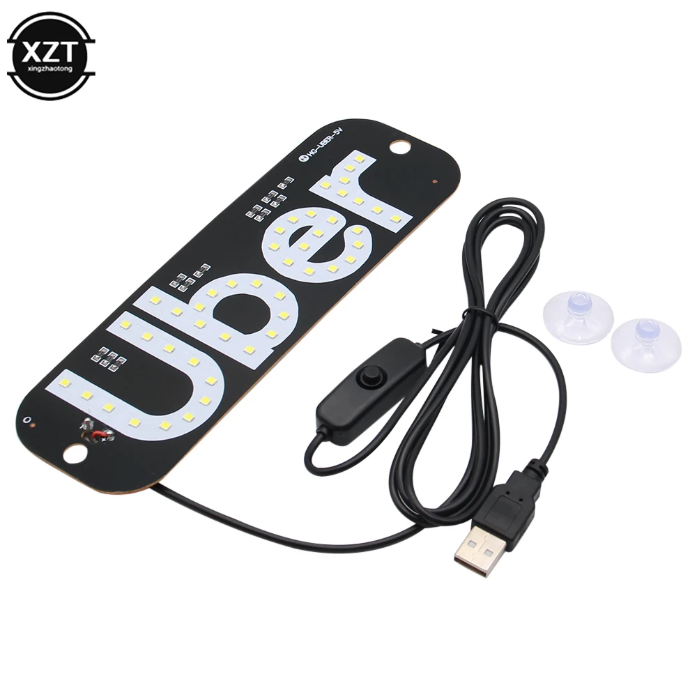 USB LED مؤشر ضوء لافتة ضوء تحذير سيارة الداخلية لسيارات الأجرة سائق Uber ضوء USB مع التبديل إشارة شفط منارة