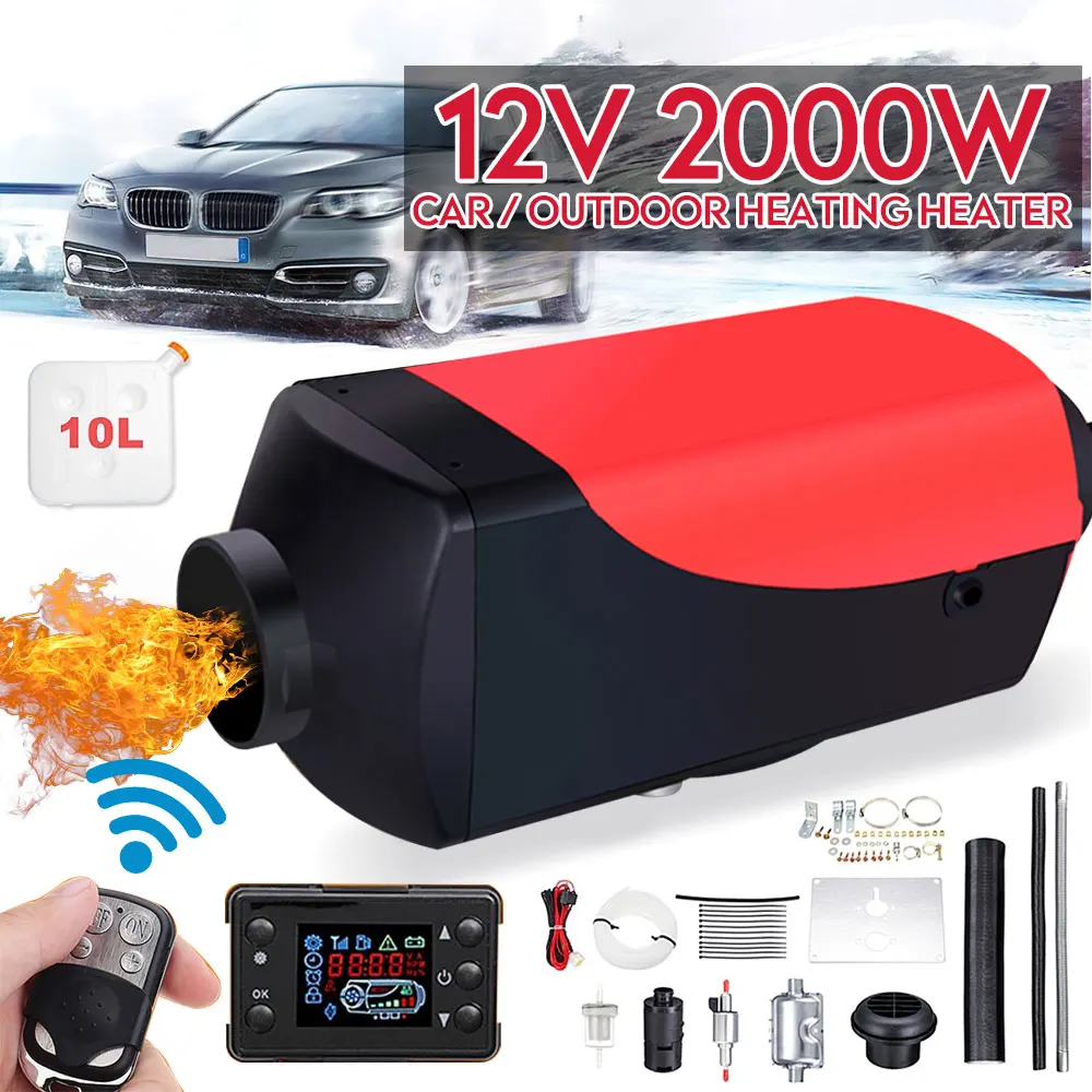  Vehemo Air Heater Diesel Bus Ship LCD 2KW 12V Diesel Heater Truck Auto Family Remote Control Compac