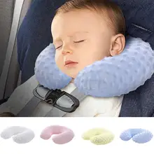 Детская подушка для шеи U-образный мягкие Детские Надувная подушка для путешествий шеи поддержку подголовник для автомобиля, самолета детская подушка моющиеся