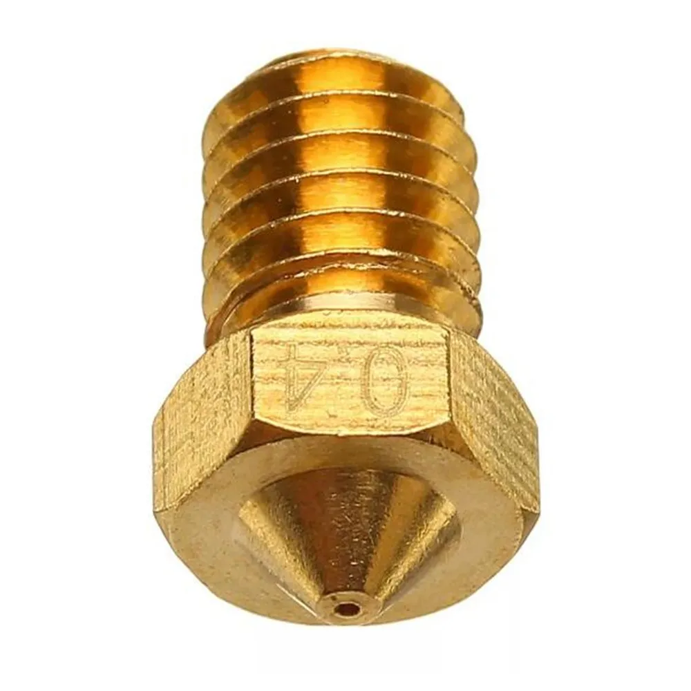 3D printer Store V6 Brass Nozzle For 3mm 0.2/0.25/0.3/0.4/0.5/0.6/0.8/1.0/1.2mm Filament Nozzle Extruder Print Hea