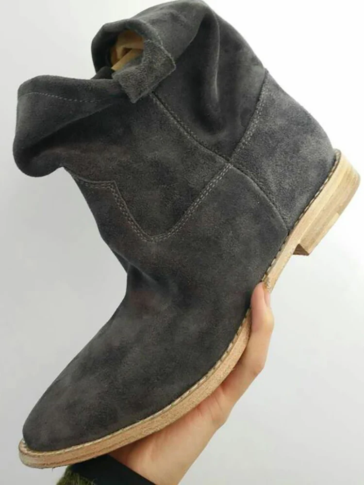 flat suede booties