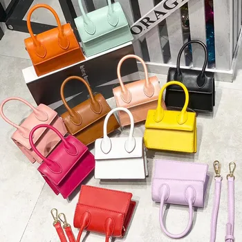 

Mini Small Square bag 2019 Fashion Designer New Quality PU Leather Women's Handbag Solid Chain Shoulder Messenger Bags Purse sac