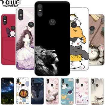 Перейти на Алиэкспресс и купить 5,9 ''Para Для Moto One чехол силиконовый мягкий Лев задняя крышка для Motorola Moto One чехол TPU чехол для Motorola P30 Play XT1941