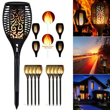 

1/2/4/6 Pcs Solar Power Torch Flickering Flames 12 LED Lights Waterproof Garden Decoration Lamp TN99