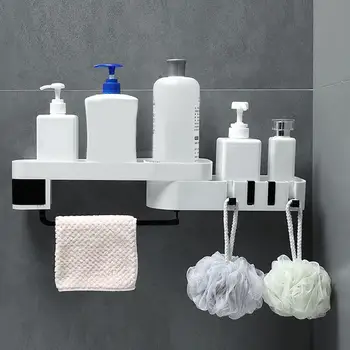 

Kitchen Organizer Wall Mounted Corner Storage Shelf Bathroom Kitchen Rotatable Storage Rack Organizer Bathroom Supplies