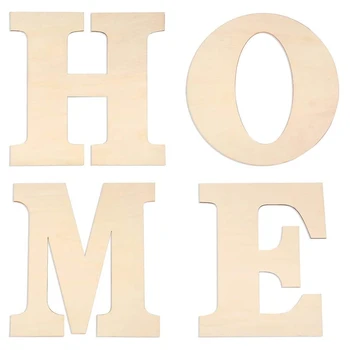 

Promotion! 4 Pieces 12 Inch Unfinished Wooden Letters Large "Home" for Home Wall Decoration