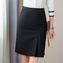 Осенние модные женские прямые юбки с высокой талией, женские юбки в деловом стиле, Женская офисная одежда, юбка, однотонные юбки в деловом стиле для женщин s