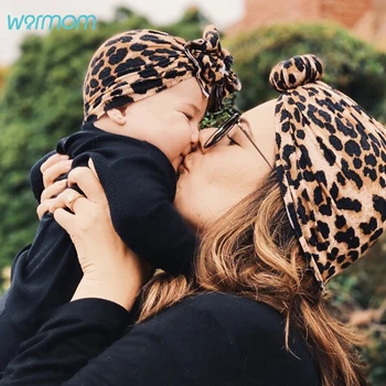

Warmom New Leopard Baby Hat Elastic Rabbit Ears Baby Turban Hat Toddler Photography Props Newborn Beanie Cap Hair Accessories